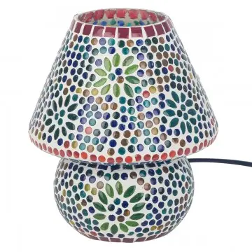 Lampe mosaïque multicolore forme champignon moyen modèle