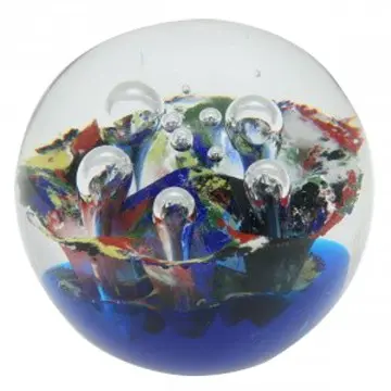 [SG 27918] Sulfure presse papier boule bulle bleue et marron