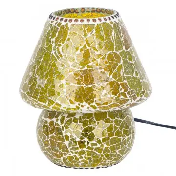Lampe en verre éclaté forme champignon moyen modèle couleur jaune
