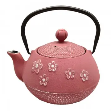 [SG 34199] Théière en fonte 800ml rose petites fleurs