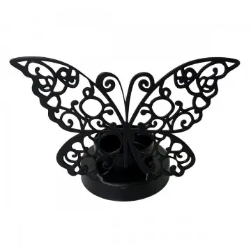 [SG 34863] Photophore papillon en métal noir petit modèle