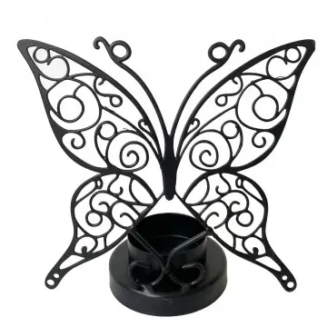 [SG 34684] Photophore papillon en métal noir grand modèle