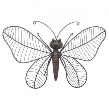 Décoration murale en métal noir papillon