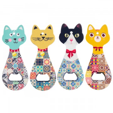 [SG 32999] Magnet décapsuleur forme chat 4 modèles différents