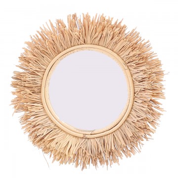 [SG 33195] Miroir raphia rond petit modèle