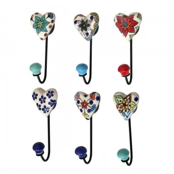 [SG 36495] Patère en céramique support en métal 6 couleurs différentes