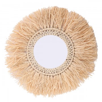 [SG 33197] Miroir raphia rond grand modèle