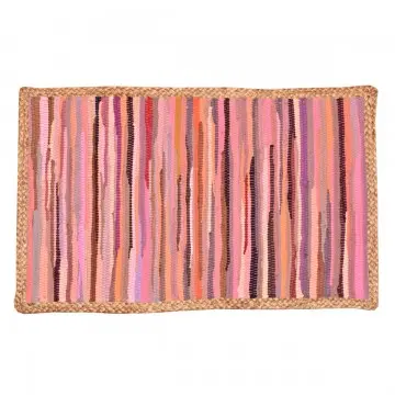 Tapis coton rose