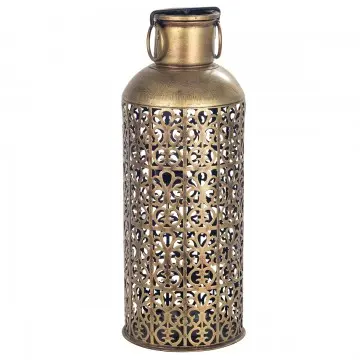 [SG 34063] Vase en métal couleur laiton ajouré avec support bougie petit modèle