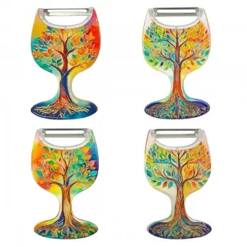 Econome en résine forme verre motif arbre de vie 4 modèles différents