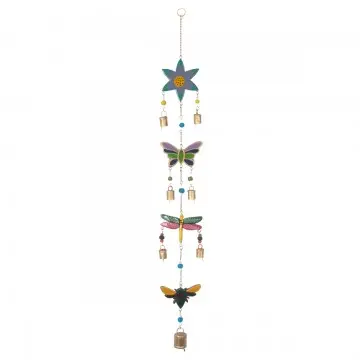 [SG 37644] Décoration murale en métal doré et verre papillon soleil abeille libellule