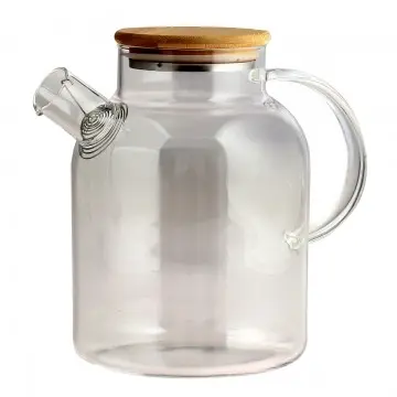 Théière en verre 1l5 avec bouchon bambou