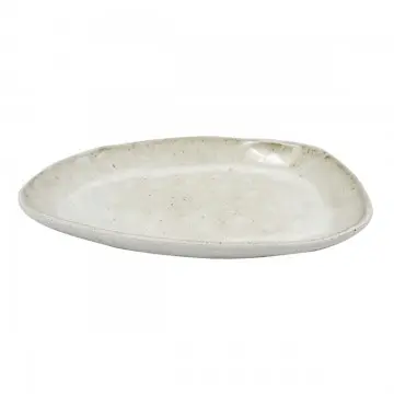 [SG 37941] Assiette en céramique blanc vieilli grand modèle