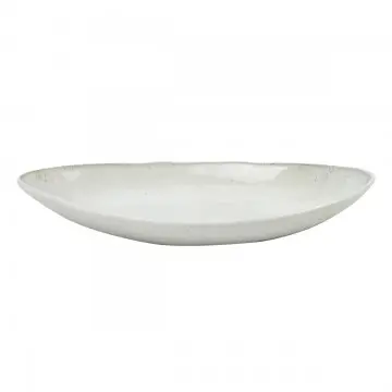 [SG 37938] Assiette pointue en céramique blanc vieilli grand modèle