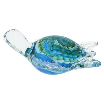 Sulfure presse papier tortue bleu turquoise