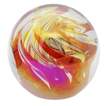 [SG 38408] Sulfure presse papier boule rose et orange