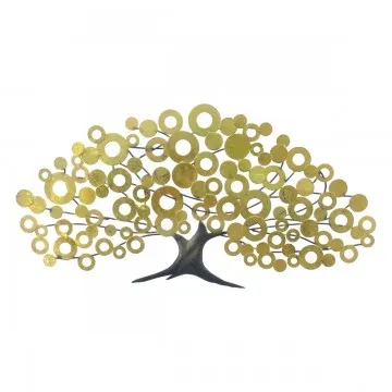 Décoration murale arbre de vie or et noir