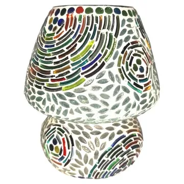 Lampe mosaïque forme champignon petit modèle