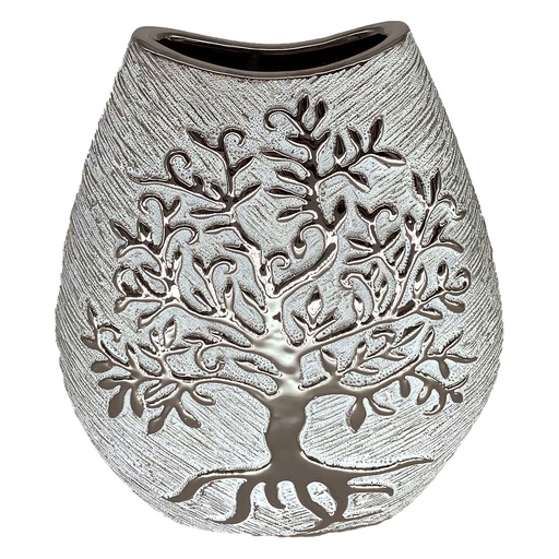 [SG 31313] VASE ARBRE DE VIE BLANC ET ARGENT