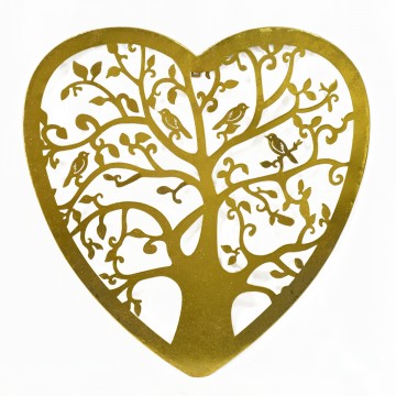 [SG 31169] Décoration murale en métal doré Arbre de vie coeur grand modèle
