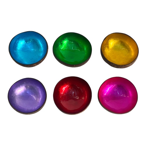 [SG 31589] Bol en noix de coco polie intérieur en résine couleur unie 6 couleurs différentes