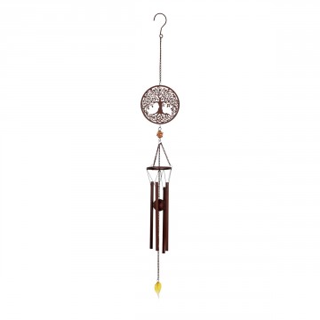 [SG 19370] Décoration murale en métal marron       Carillon et arbre de vie