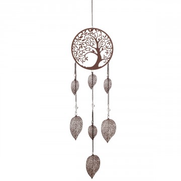 [SG 20852] Décoration murale en métal marron motif arbre de vie et feuilles