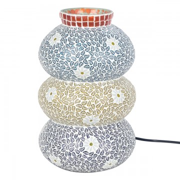 [SG 32348] Lampe mosaïque 3 sphères multicolores