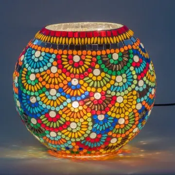 [SG 36113] LAMPE MOZAIQUE FORME BOULE PLATE GRAND MODELE