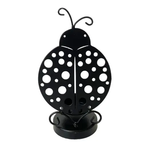[SG 34862] Photophore en métal noir motif coccinelle
