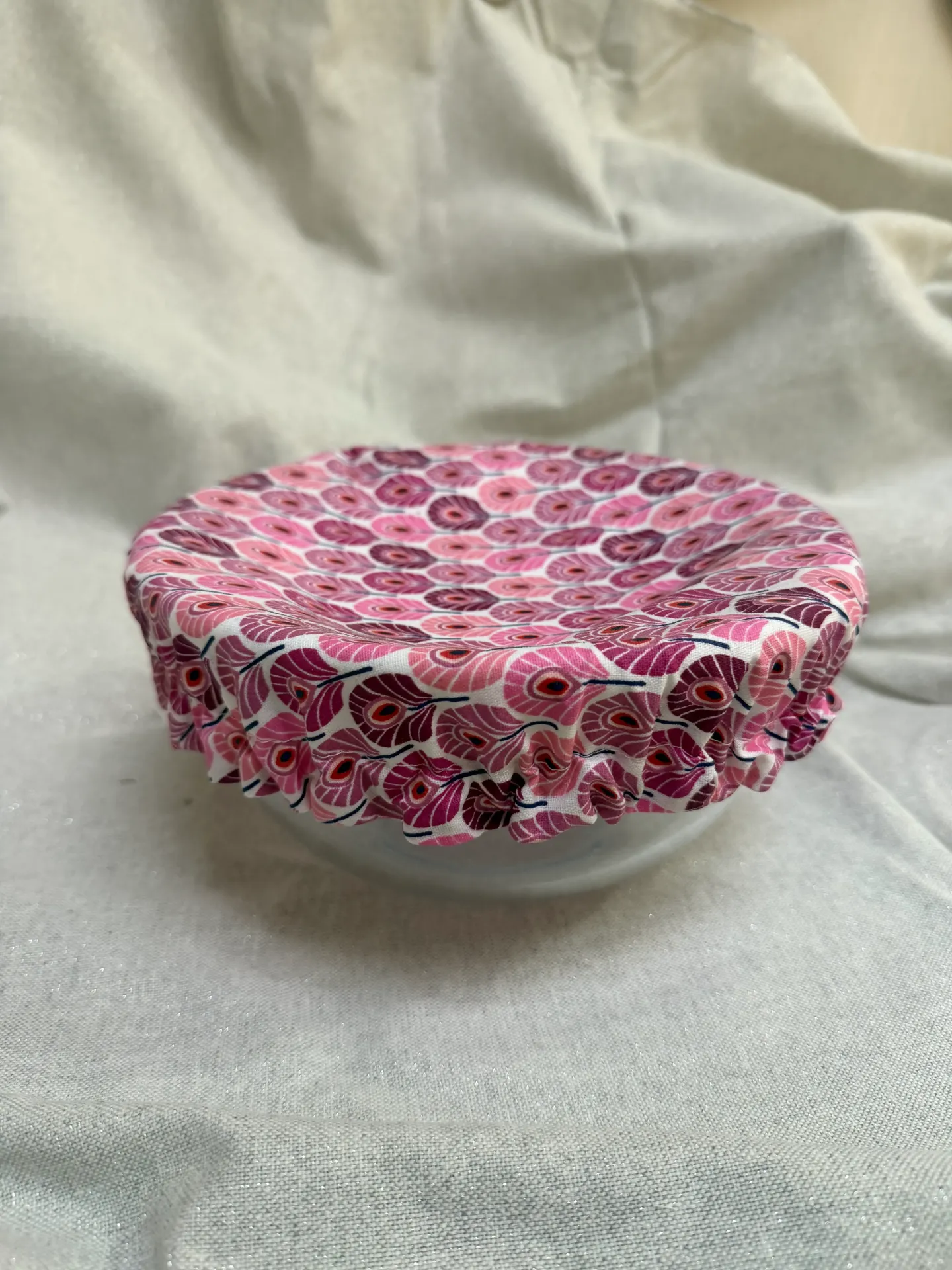 Charlotte à plat forme ronde réversible, fait main en coton enduit                                    Moyen modèle