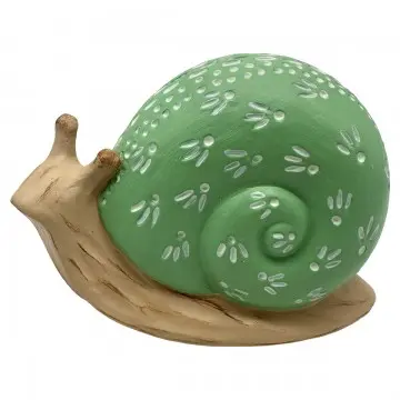[SG 37879] Escargot en céramique effet bois coquille verte