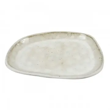 [SG 37942] Assiette en céramique blanc vieilli petit modèle